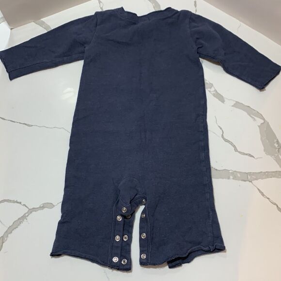 OLD NAVY | Boys Navy Blue Warm Romper Jumper Embroidered Dog - Picture 2 of 7